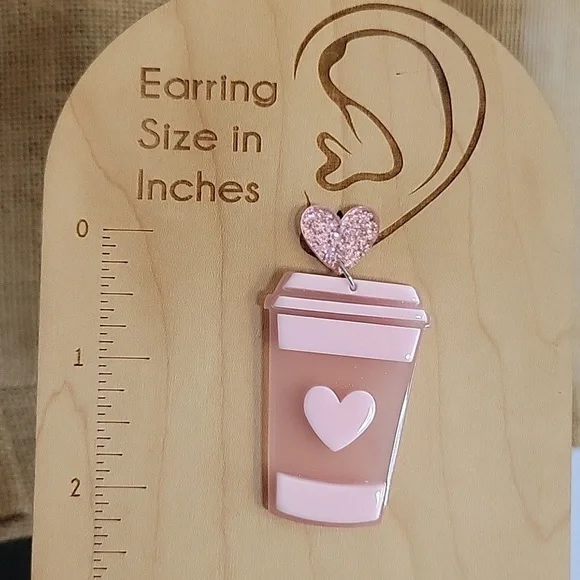 🔥LAST PAIR🔥 COFFEE Liquid Love Oversized Earrings - Picture 3 of 7